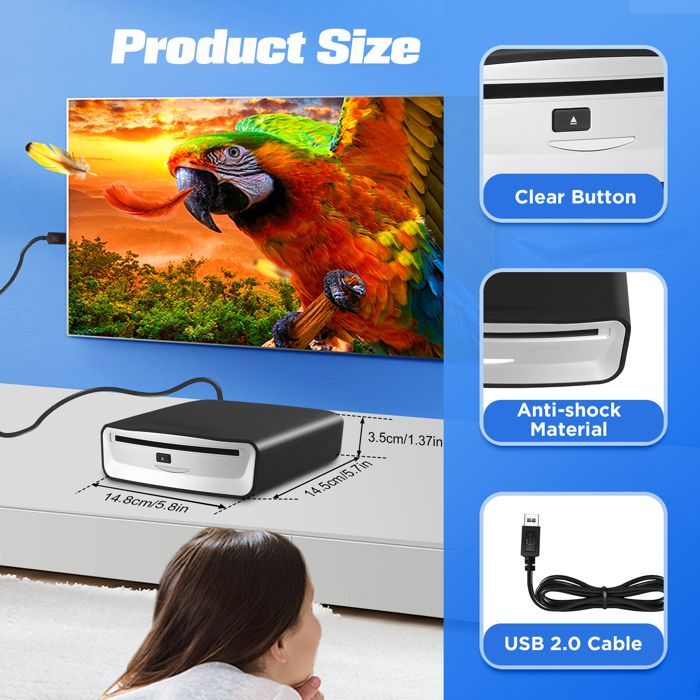 Lettore CD/DVD Bluetooth per auto, box USB originale, dispositivo di navigazione universale per auto/TV