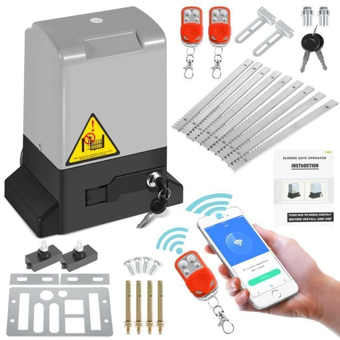 Abrepuertas correderas Hengda - 800 kg - 370 W - Aplicación Bluetooth - Mandos a distancia incluidos
