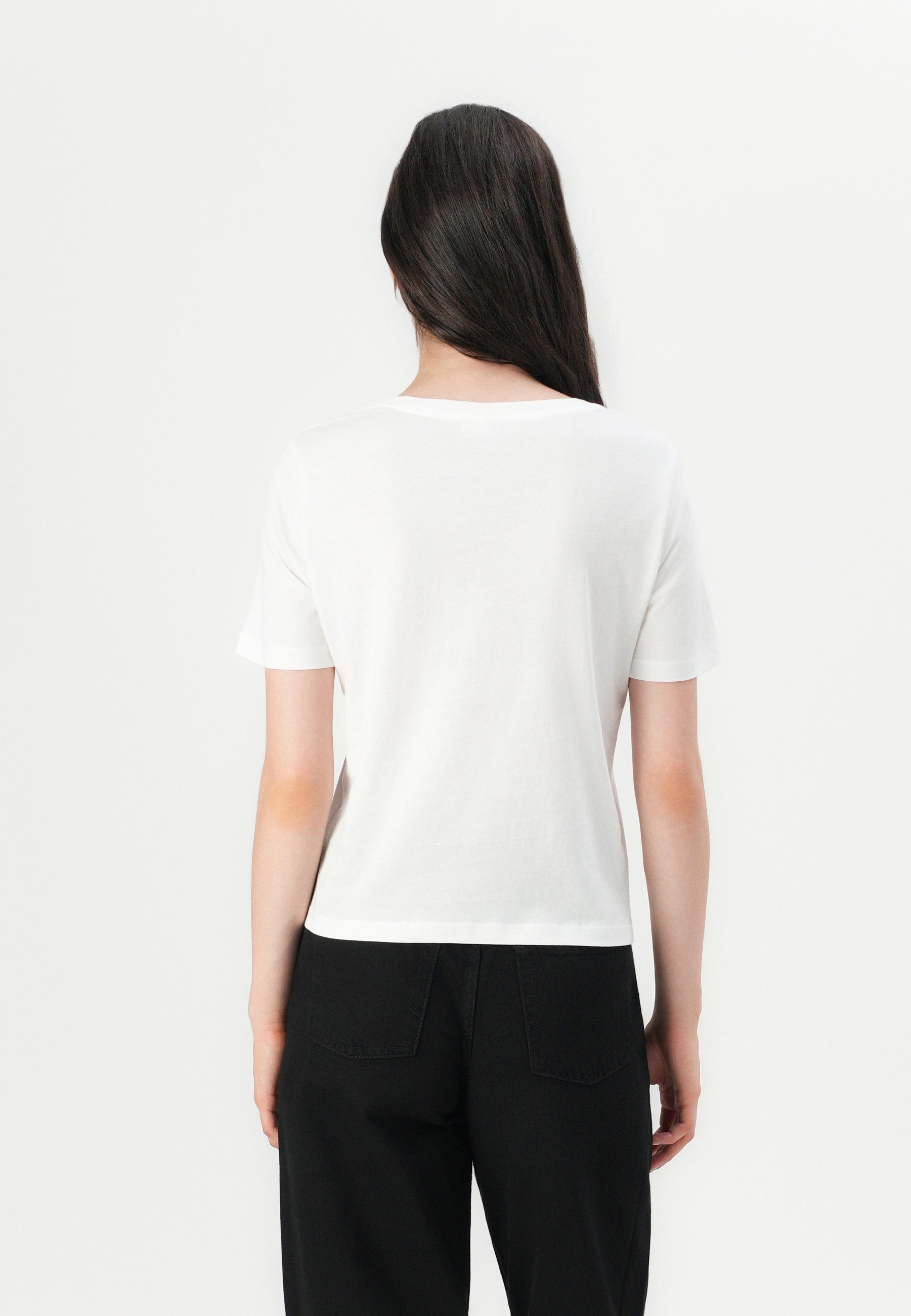 JDY JDYREX V NECK PACK 2 T-shirt basic - black/cloud dancer
