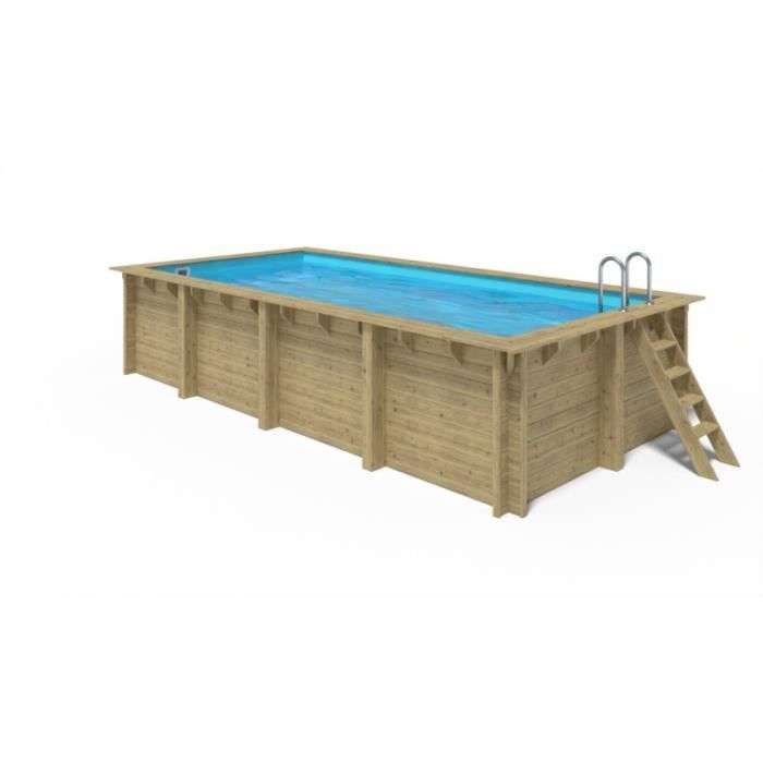 Piscina retangular - SEM NOME - Elly SWIMWOOD - Madeira com certificação FSC - 6,2 x 3 m - 18,5 m³
