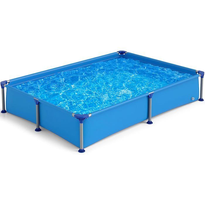 GIANTEX Above Ground Pool 2.28 x 1.59 x 0.42 M, Metal Frame, Durable PVC Walls, Easy to Assemble, 3+ Year Warranty
