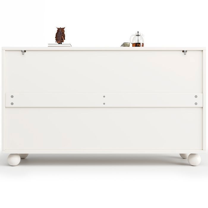 Sideboard with removable shelves, cabinet, storage unit for dining room and living room, minimalist modern art style, white