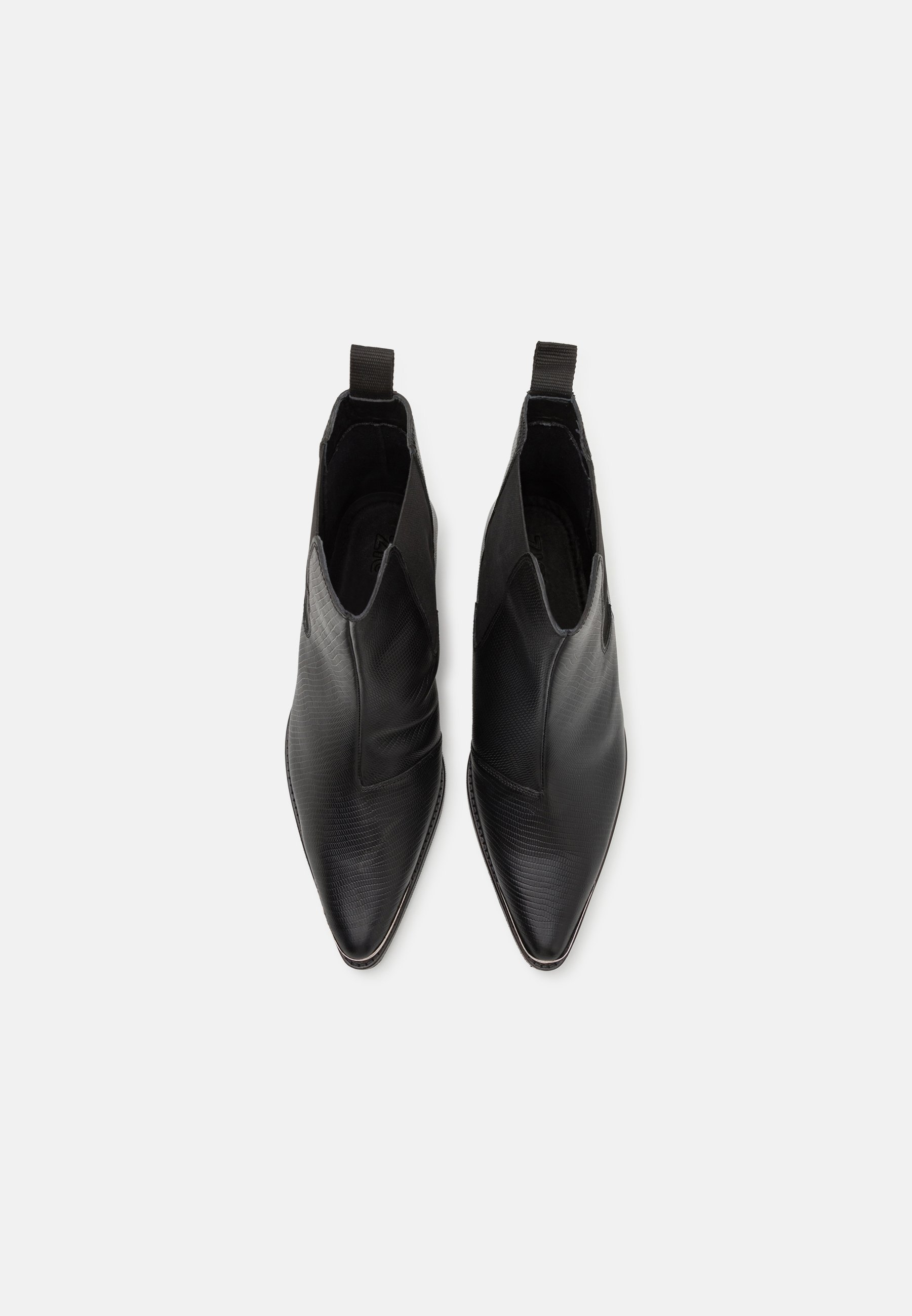 Zign Stivaletto unisex in pelle stile cowboy/biker - nero