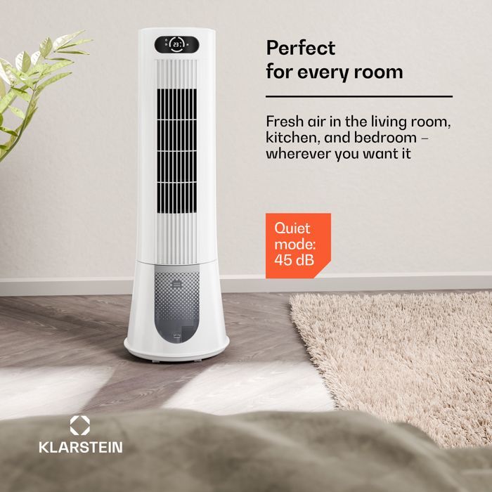Ventilador enfriador de aire - Klarstein Frost - 200 m³/h - 7 L - 20 m² - 4 modos - 3 niveles de potencia - Control remoto