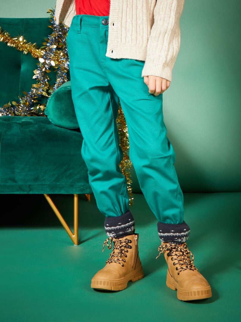 Spodnie chino slim - zielone