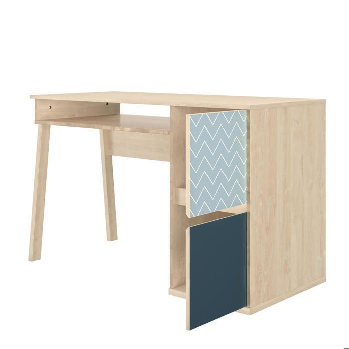 Escritorio con 1 nicho y 2 puertas - GAMI - LARVIK - Marrón - Madera - Moderno