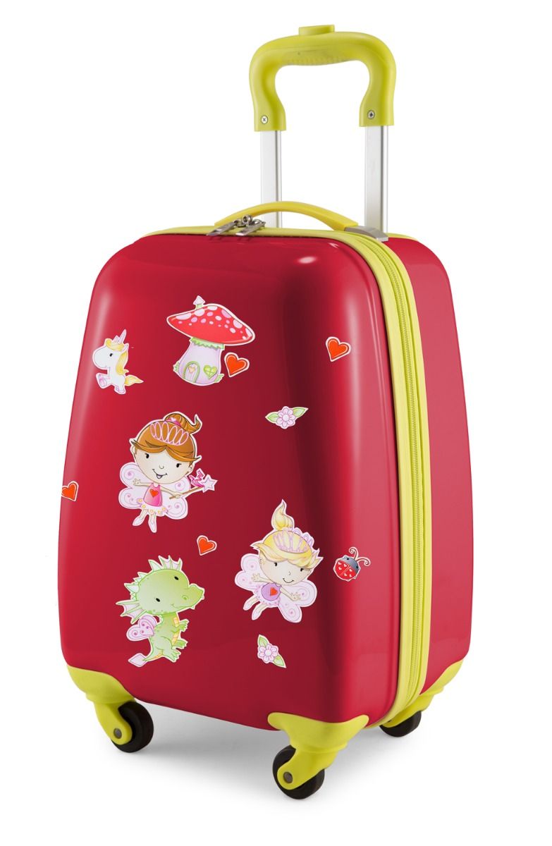 Voor kinderen - Kinderkoffer + reflecterende stickers met feeën, kinderkoffer, harde koffer voor kinderen, handbagage, 24 liter