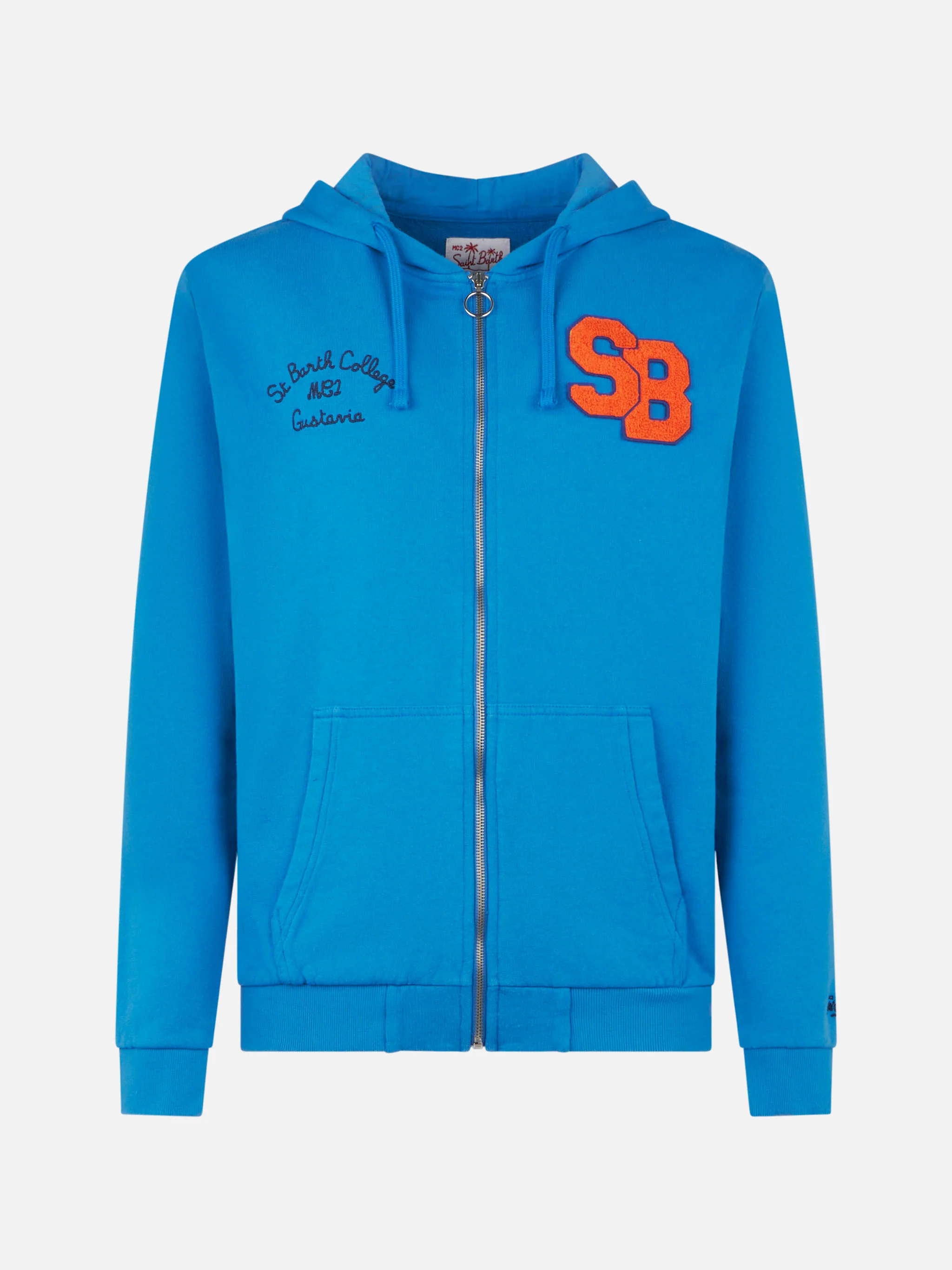 Herensweatshirt van katoen met patches en borduurwerk