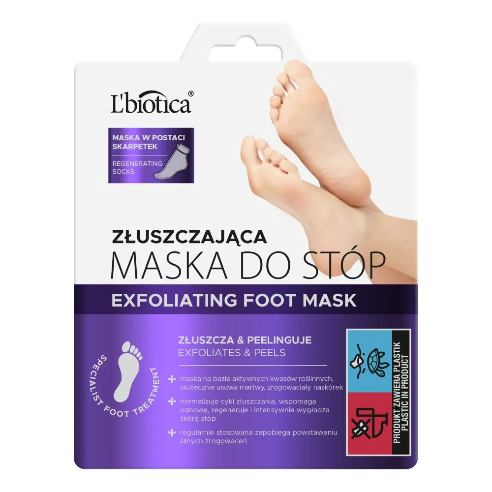 L'biotica Złuszczająca maska do stóp
