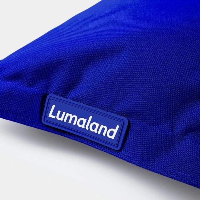 Lumaland pouf intérieur extérieur XXL 380L 140 x 180 cm Bleu roi