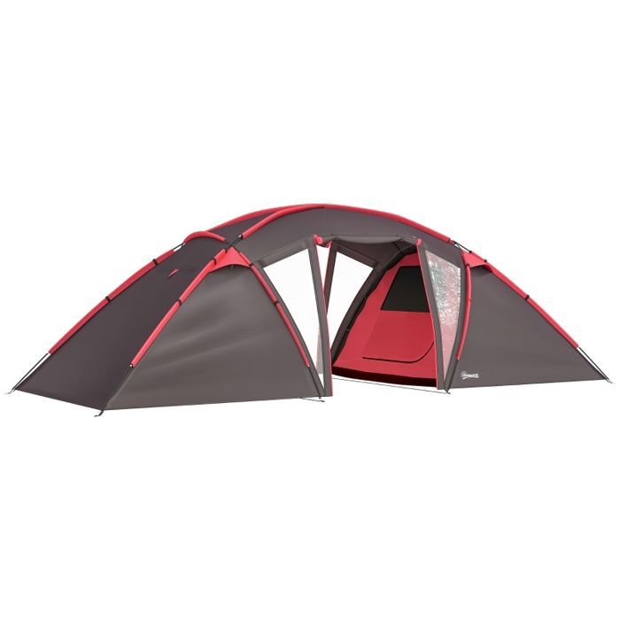 Tienda de campaña túnel EVRYAE de 3 habitaciones para 4-6 personas con puertas dobles