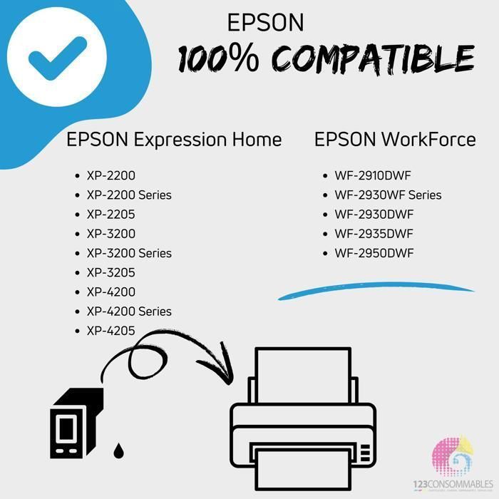 123CONSUMABLES - 604XL - Paquete de 20 cartuchos compatibles EPSON 604 XL para Epson XP-2200 XP-3200 XP-4200