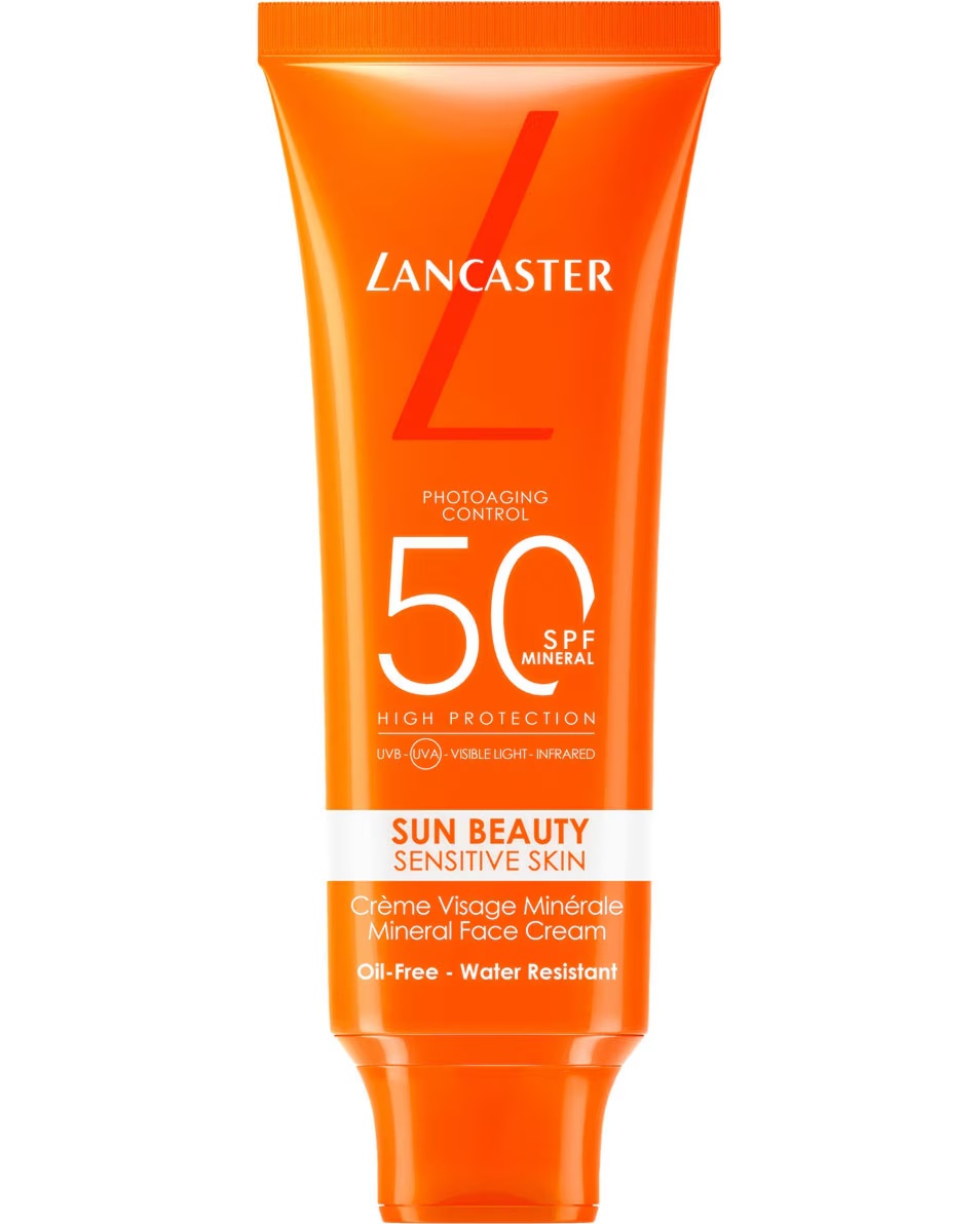LANCASTER Sun Beauty Κρέμα Προσώπου με Μεταλλικά στοιχεία για Ευαίσθητο Δέρμα SPF50