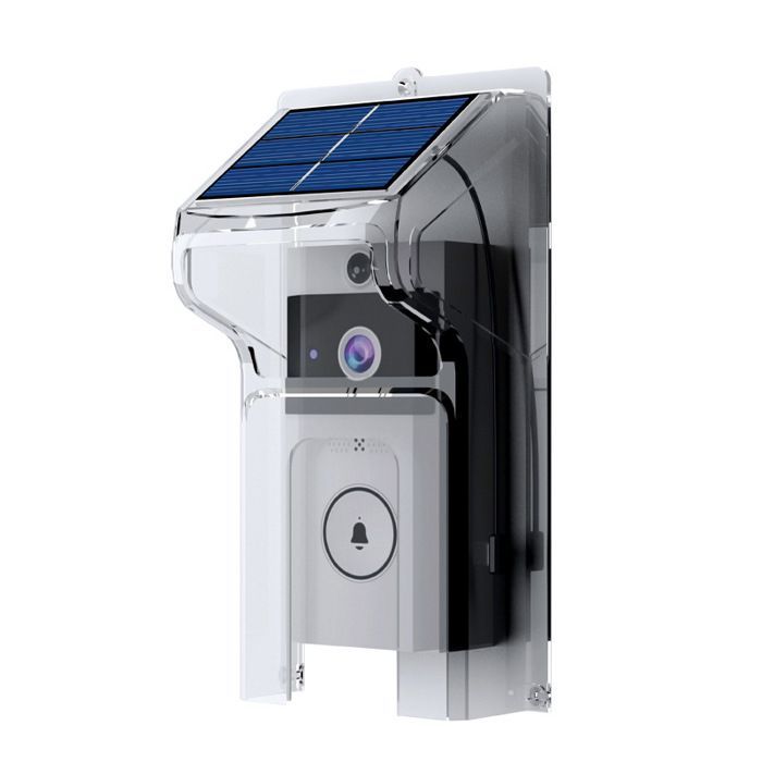 Timbre inalámbrico, batería de 3600 mAh, timbre visual con energía solar, resolución HD de 720x1280, intercomunicador de voz Wi-Fi de 2,4 GHz, sensor PIR.