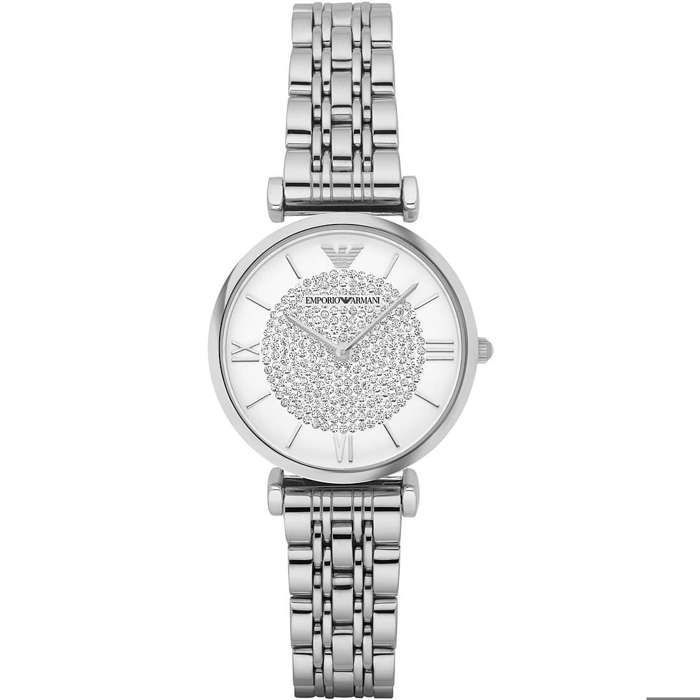 Horloge - Emporio Armani - AR1925 - Roestvrij staal - Zilveren wijzerplaat - Analoog