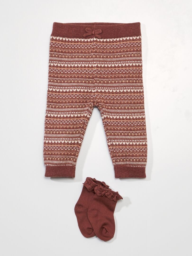 Lange legging met patroon - ROOD