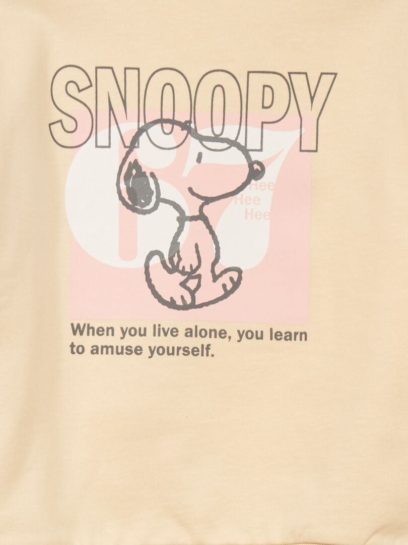 Bluza polarowa z falbankami Snoopy – BEŻOWA
