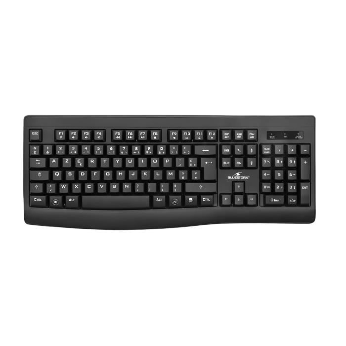 Set tastiera e mouse - BLUESTORK - PACCHETTO UFFICIO RICARICABILE - Wireless - Nero
