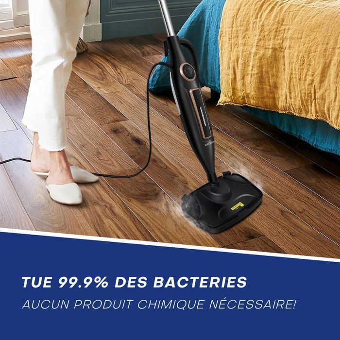 Steam Mop - KOTICIDSIN - 12 in 1 - 1250W - 330 ml - Eliminates 99.9% of Viruses and Bacteria