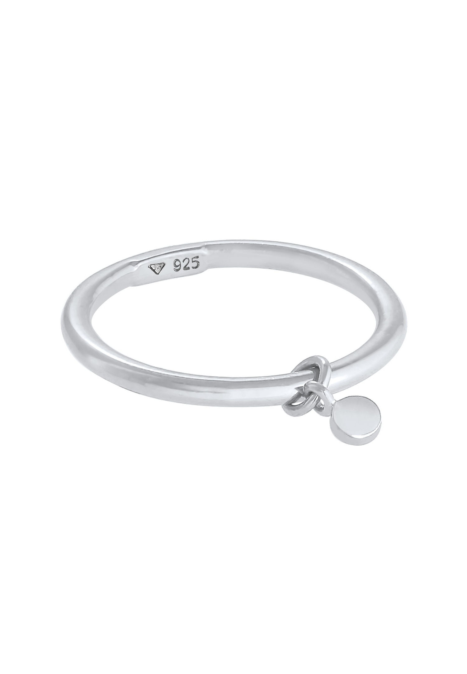 Elli Plaquette ronde pour dames Bandring Minimum de base en argent sterling 925