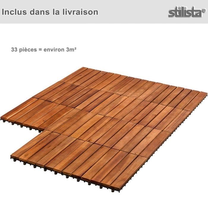 Lastre in legno di acacia STILISTA - modello a mosaico - set di 33 lastre - 3 m²