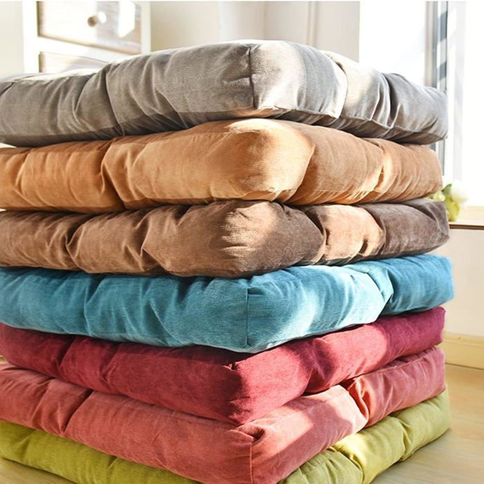 1 piece Seat Cushion Chair Cushion, 55x55x10cm Floor Cushion, Polyester Cover and Cotton Filling, Red