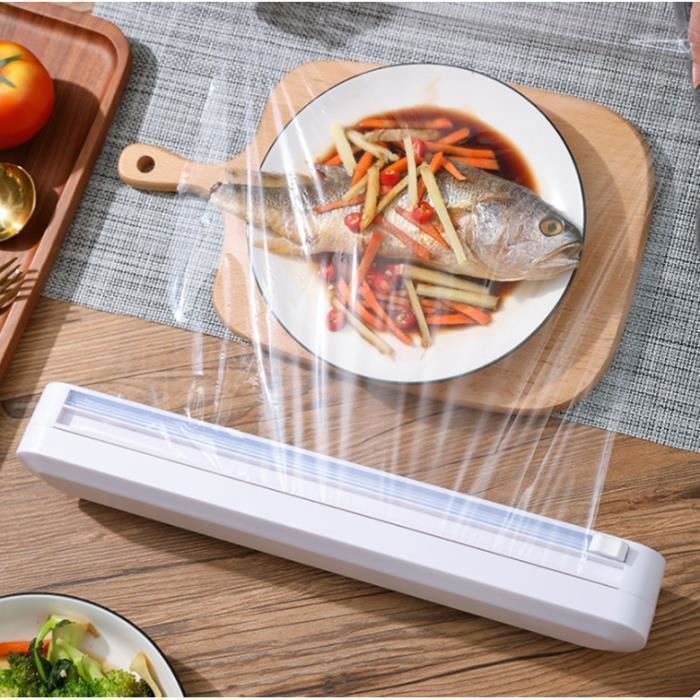 Stretchable Food Wrap Dispenser, Aluminum Foil Cutter, ABS Paper, Kitchen Tools, 37 * 6.2 * 5.2 cm