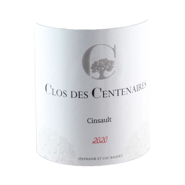 Pays d'Oc Cinsault Rouge 2020 - Caja de 3 botellas de 75 cl - Clos des Centenaires - Vino tinto IGP de Languedoc-Rosellón