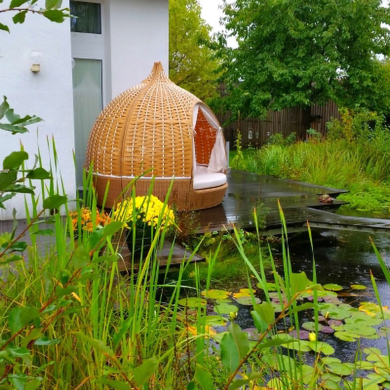 Utomhusaktiviteter Balkongsoffa Kombination Enkel Dubbel Rottingmöbler Resort Fågelbur Bäddsoffa