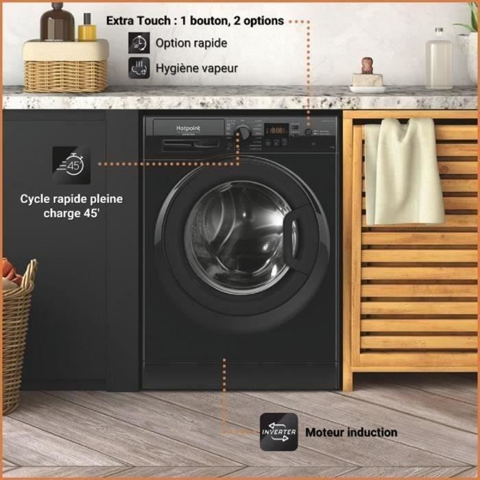 HOTPOINT NS11469FBKFR Front-Loading Washing Machine - 11 kg - Induction - 60cm Wide - 1400 rpm - Energy Class A - Black