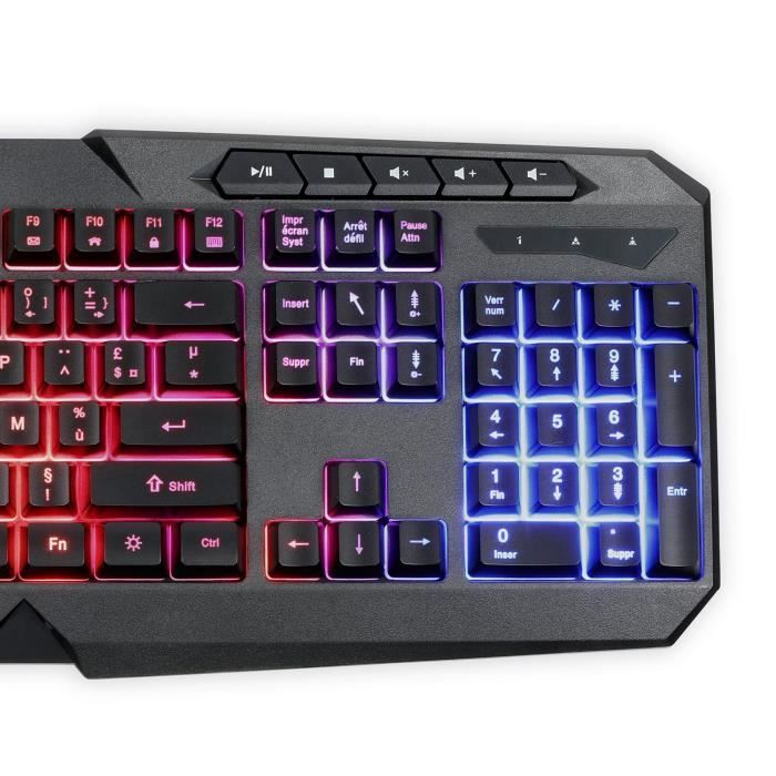 Gaming keyboard - LIVOO - TEA283 - Wired USB - AZERTY - RGB LED backlighting