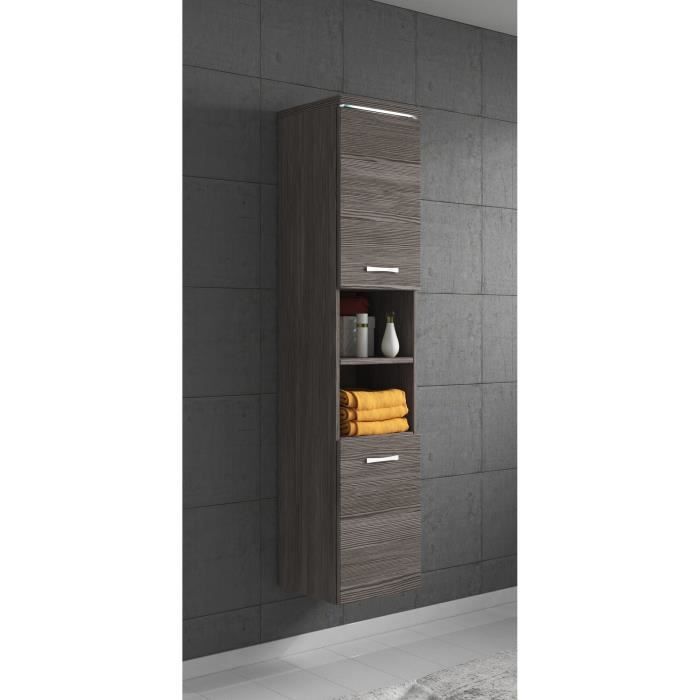 Armoire de rangement Paso Hauteur : 160 cm Bodega (gris) - Meuble de rangement haut placard armoire colonne