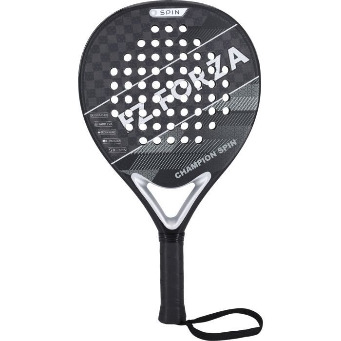 Padel racket - FZ FORZA - Champion Spin - 100% woven 18K graphite - Matte surface - Stiff EVA foam - Diamond shape - Black