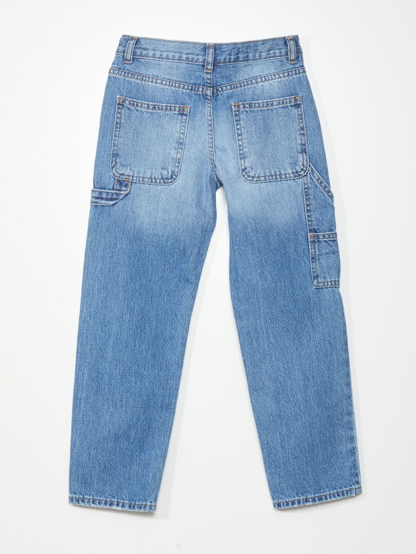 Rechte jeans met zijzakken - BLAUW