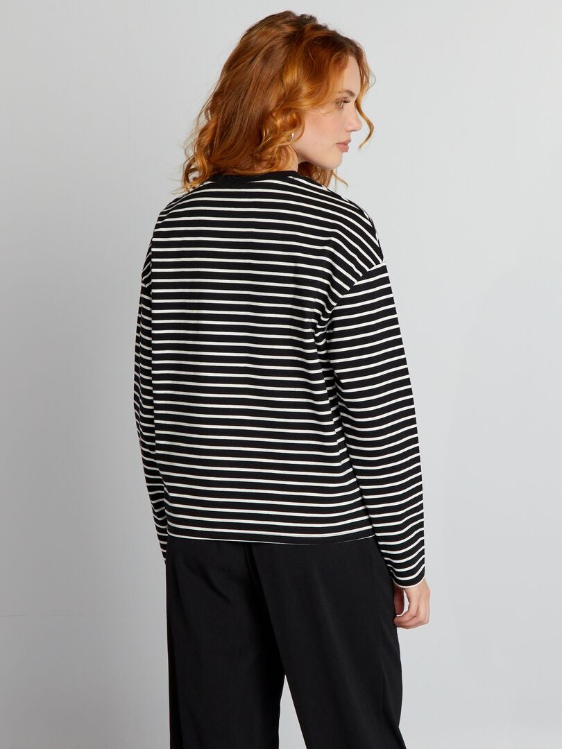 Camiseta de marinero de punto - Negra