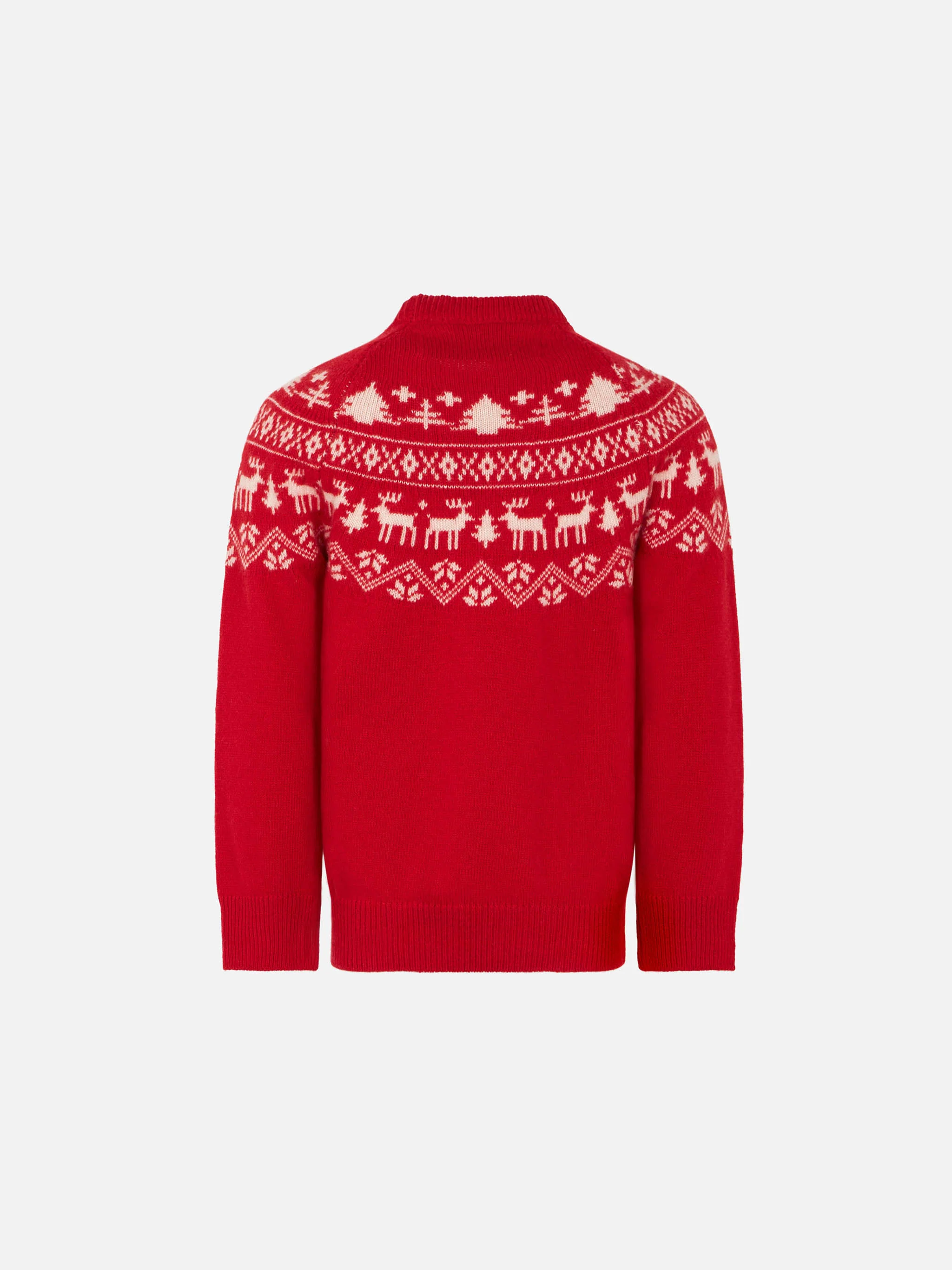 Maglione rosso da bambino con stampa norvegese Santa Claus
