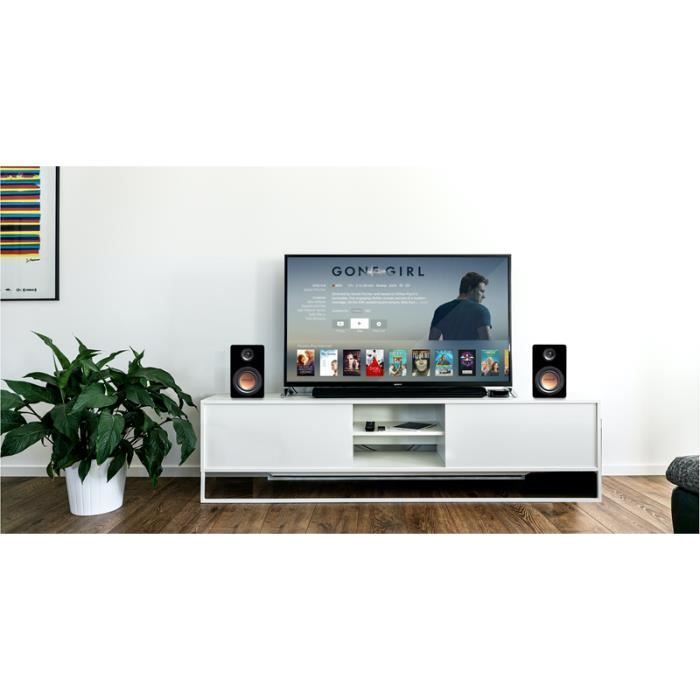 Mitchell Acoustics - uStream One True Wireless Stereo – Par de altavoces estéreo inalámbricos Bluetooth HiFi para estantería. Negro