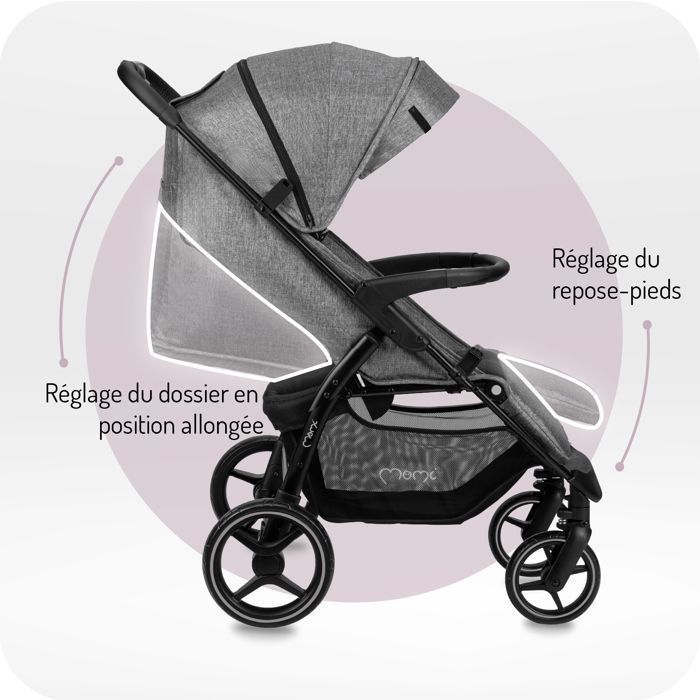 MoMi MIYA - Ultra-compact stroller - From 0 months up to 22 kg - Accessory kit - 7