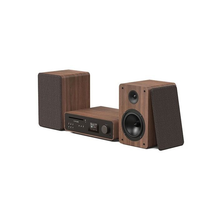 Klassieke stereo-installatie in koffiezwart/walnoot EU/VK DAB, DAB+, FM, internetradio, cd-speler, MP3-audioformaten, Bluetooth 5.2, Wi-Fi, 1x