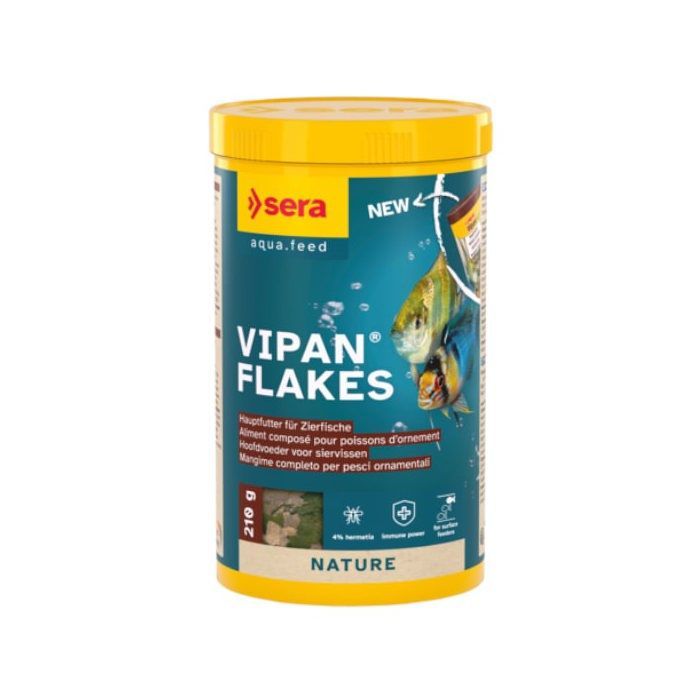 Pintaruoka kalojen ruoalle Vipan Flakes Nature 1l - Sera