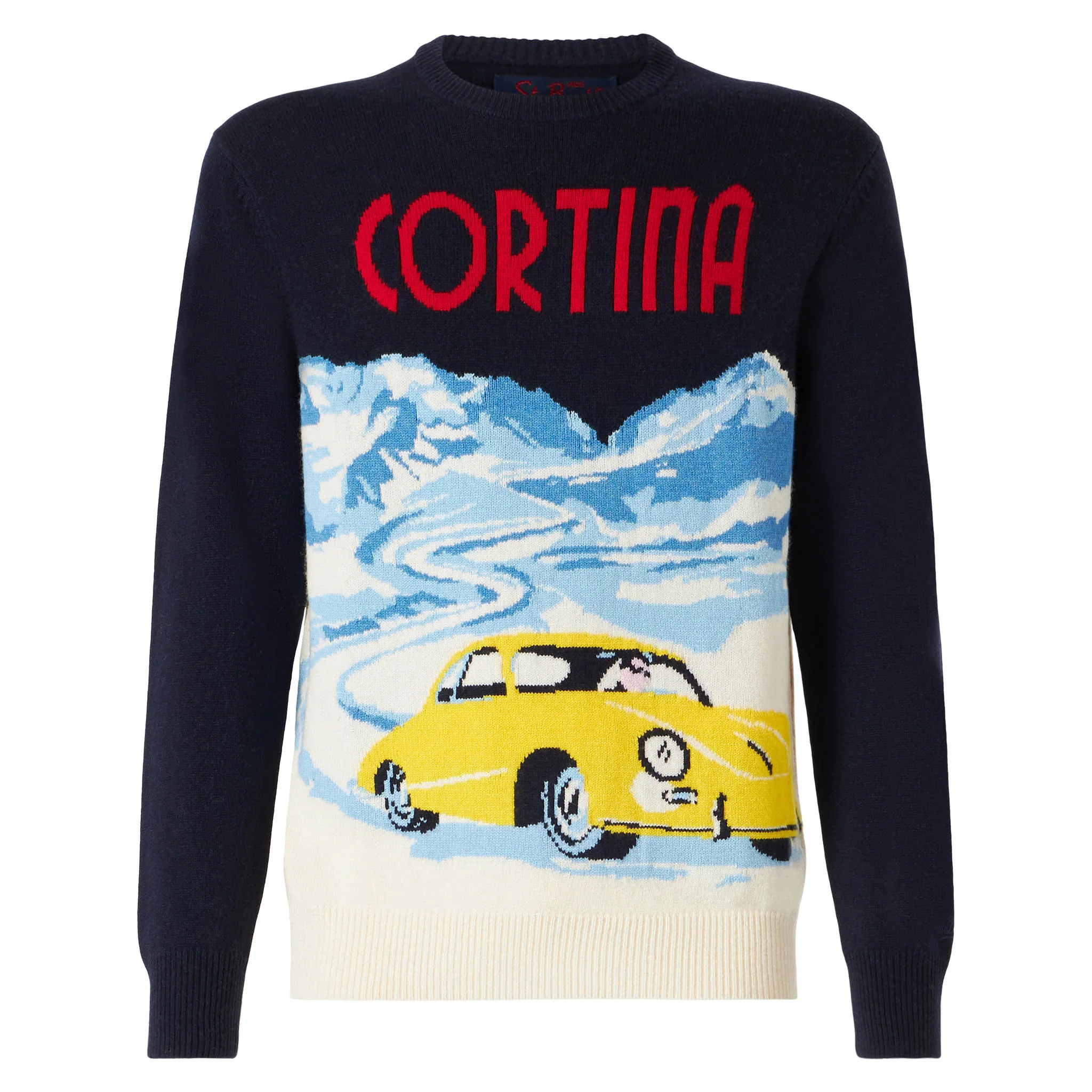 Cortina Vintage Ansichtkaart Print Heren Trui