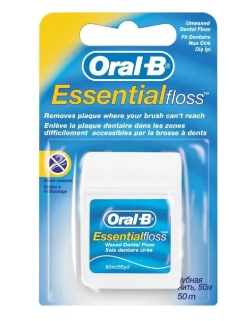 Fio dental ORAL-B Essentialfloss sem cera, 50 metros