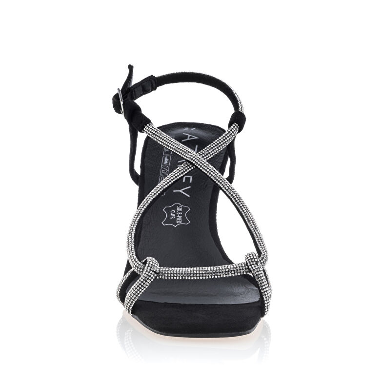 Sandalias negras para mujer / Zapatos de punta abierta