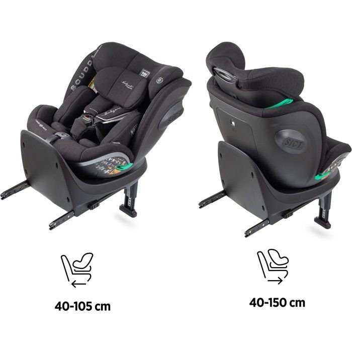 Silla de coche - BABYAUTO - SCUDDA - Grupo 0/1/2/3 - 40/150 cm - Talla única - Giratoria - Reclinable - Reductor - Pata de apoyo - Antracita