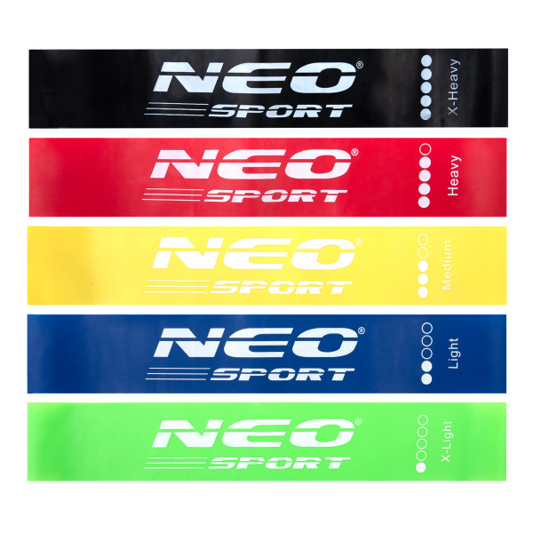 Zestaw 5 gum do ćwiczeń, mini bands Neo-Sport