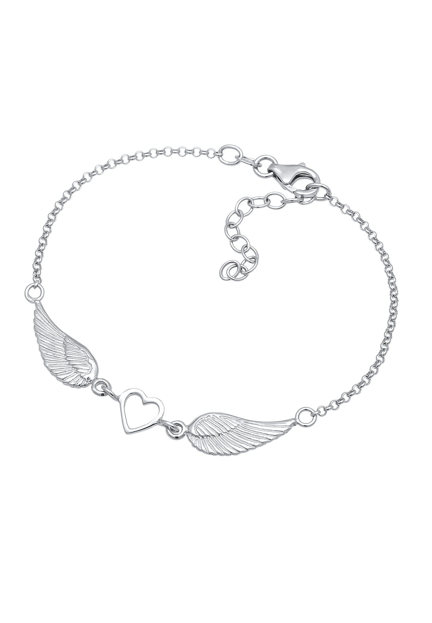 Elli Femmes pendentif cœur aile en argent sterling 925
