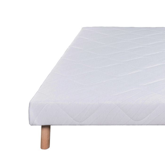 Base letto a doghe ALICA con gambe, rivestita in legno massello, colore bianco - larghezza 160 x lunghezza 200 cm
