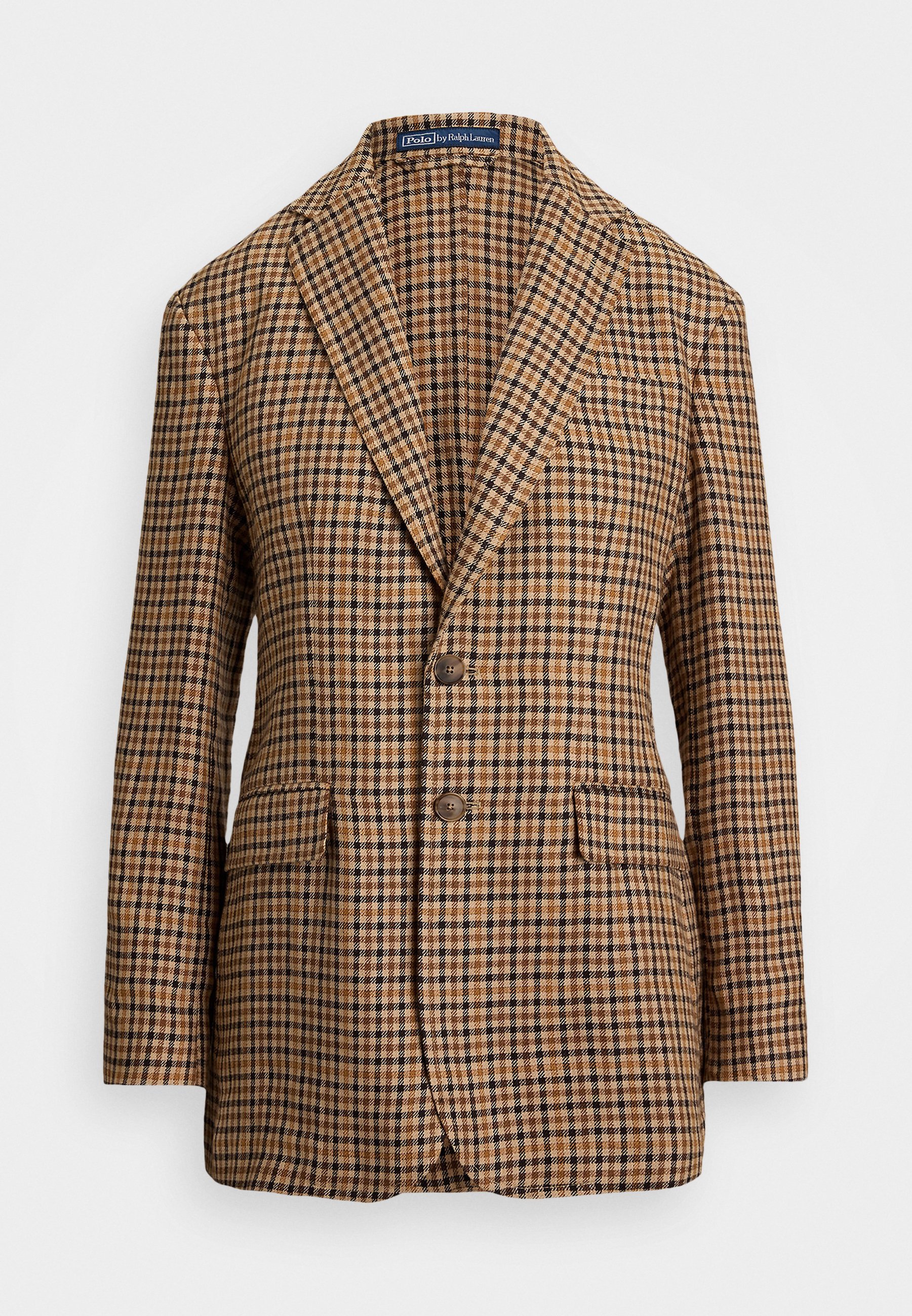 Blazer Polo Ralph Lauren in tweed di lino a quadri - marrone