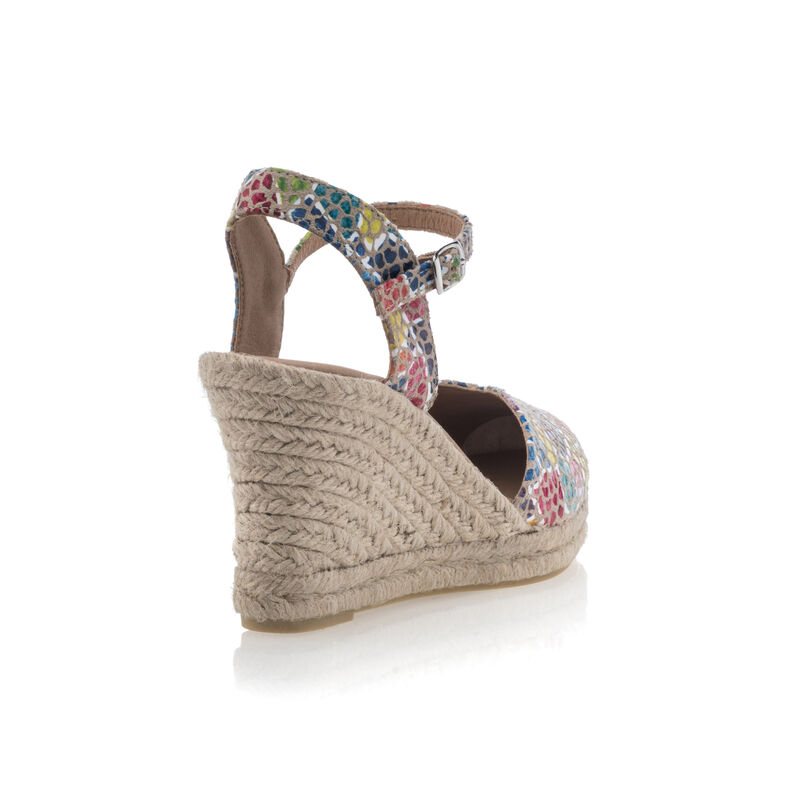 Mehrfarbige Damen-Espadrilles mit Seilsohlen