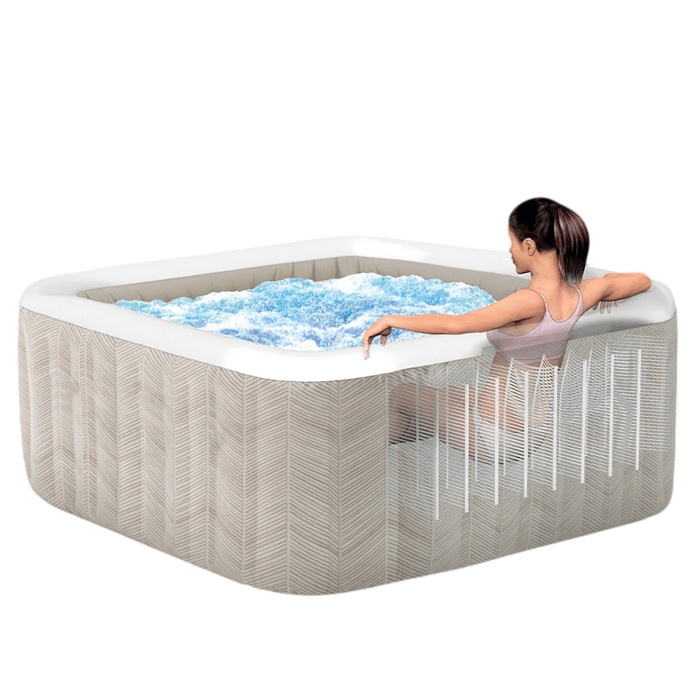 INTEX aufblasbarer Whirlpool – Chevron – 175 x 175 x 71 cm – 4 Personen – Quadratisch – 28446NP